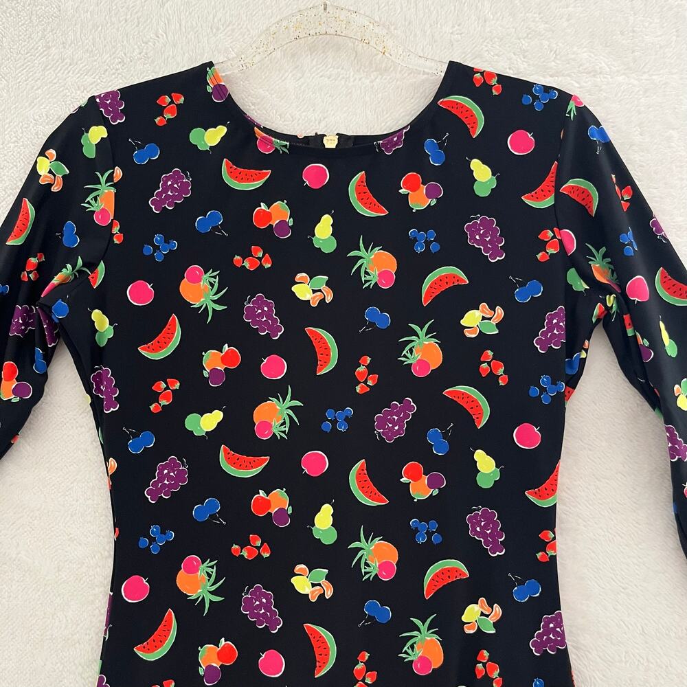 Kate Spade Long Sleeve Rashguard Fruit Print One-Piece Swimsuit Medium NEW - Picture 5 of 10